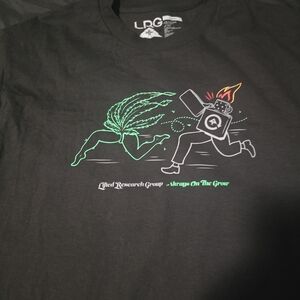 LRG Graphic Tee - Black with Neon Green & White Print